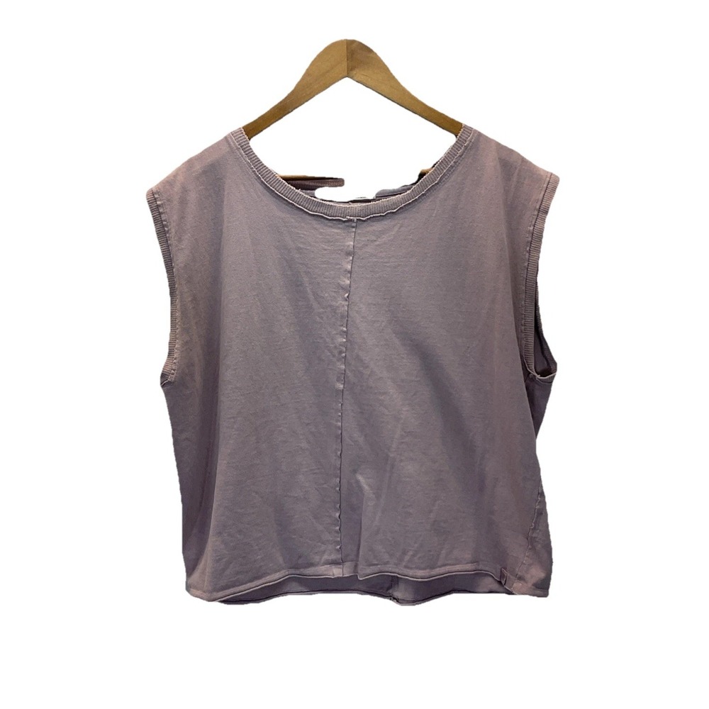 Free People Kasee Muscle Top Sz L We the Free Cap Sleeves Pink/purp‎ Slouchy